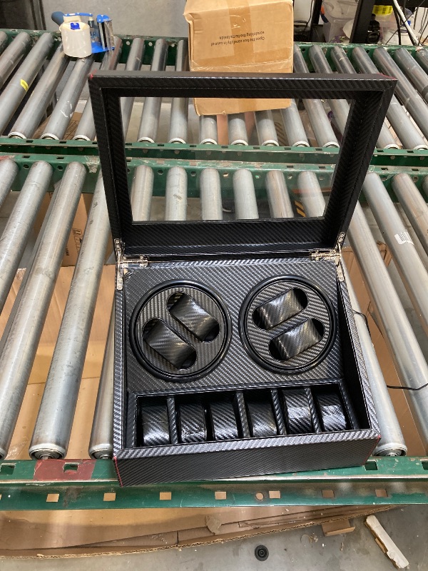 Photo 1 of  Automatic Watch Winder Box for 4 Watches with Display Box 6 Storage Case Quiet Motor 5 Rotation Modes 