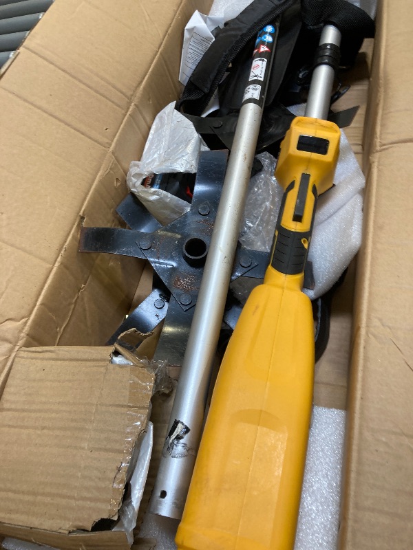 Photo 1 of  Cordless Tiller Cultivator, 21V 450RPM Electric Tiller with Battery Level Display, 2 * 4.0Ah Batteries & Charger, Tiller for Gardening, Lawn, Soil (Cultivation Width 10"/ Depth 9") 
