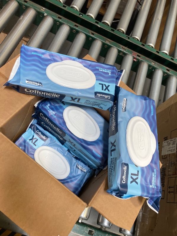 Photo 1 of  Cottonelle XL Flushable Wet Wipes, Adult Wipes Large, 8 Flip-Top Packs, 45 Wipes Per Pack (360 Total Wipes), Packaging May Vary 