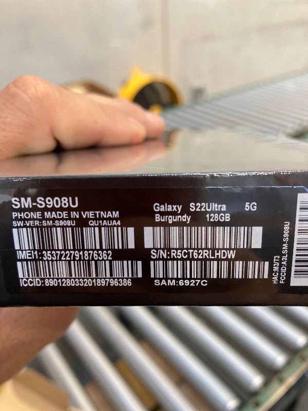 Photo 1 of Samsung Galaxy S22 Ultra 5G Factory Unlocked Android Smartphone, 128GB, US Version, Burgundy 