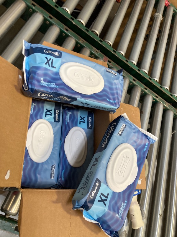 Photo 1 of  Cottonelle XL Flushable Wet Wipes, Adult Wipes Large, 8 Flip-Top Packs, 45 Wipes Per Pack (360 Total Wipes), Packaging May Vary 