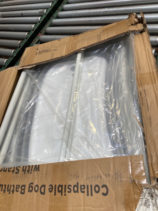 Photo 1 of 2 in 1 Dog Bathtub Washing Station, Elevated Pet Bath Tub, Collapsible and Portable Bathtub for Dogs, Cats Bathing, Shower and Grooming, Indoor and Outdoor