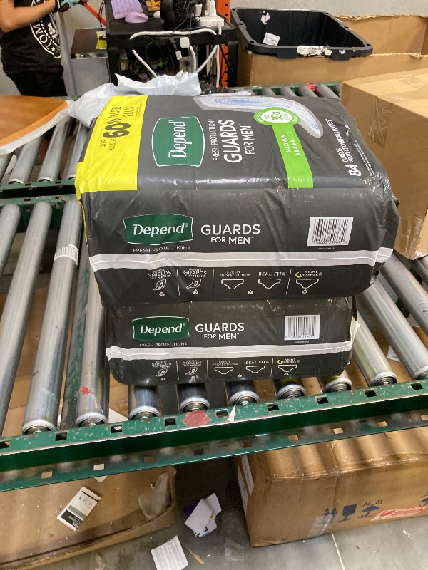 Photo 1 of  Depend Guards Incontinence Pads for Men, Maximum Absorbency, 168 Count (2 Packs of 84), Packaging May Vary 