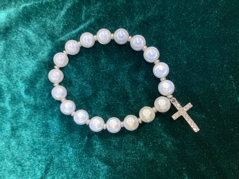 Photo 1 of Generic Stretch Beads Bracelet with Cross Charm