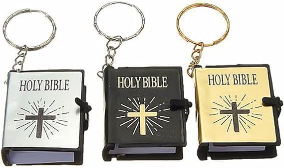 Photo 1 of 3Pcs Black Silver Gold Bible Bible Keychain,Miniature Real Bible Key Chains Keyrings Handbag Pendant Xmas Gift Religious Favors Covers Book Covers and Book Accessories