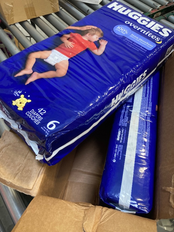 Photo 1 of Huggies Size 6** Overnites Baby Diapers: Overnight Diapers, Size 6 (35+ lbs), 84 Ct (2 Packs of 42)