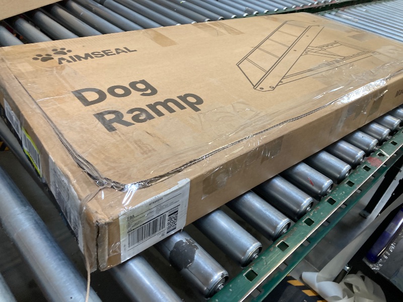 Photo 1 of AIMSEAL Dog Ramp for Bed - Extra Wide - Excellent Traction, Pet Ramp for Small Large Dogs to Get on Couch Car, Non-Slip Rubber Surface, 17’’W, Hold up to 200lb, Adjustable, Foldable