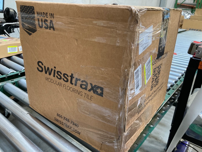 Photo 1 of Swisstrax Ribtrax Smooth PRO Interlocking Garage Floor Tiles, 15.75 x 15.75-Inch, Slate Grey, 24 Piece Set
