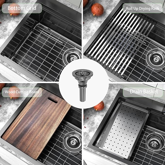 Photo 1 of Accessories for ****33x22 inch Black Drop In Waterfall kitchen Sink