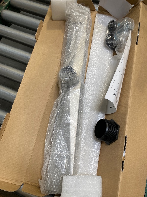 Photo 1 of 24 inch Linear Shower Drain with Removable Square Hole Panel by Using Brushed 304 Stainless Steel Process, Linear Drain Equipped with Adjustable Feet and Hair Strainer