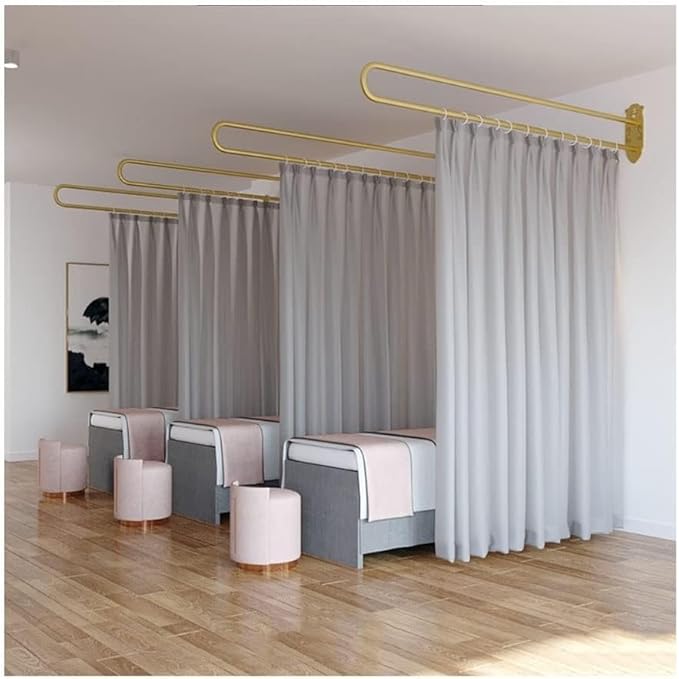 Photo 1 of Beauty Salon U-Shaped Partition Curtain Support Rod Track System, Bedroom Partition Translucent Privacy Partition Curtain