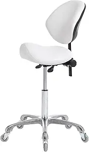 Photo 1 of Sold By parts****Ergonomic Saddle Stool Rolling Adjustable, Hydraulic Heavy-Duty (350 lbs) Stool Chair for Dental Lab Salon Massage Studio Office(White, )