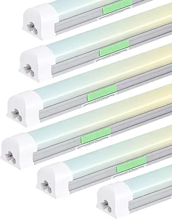 Photo 1 of 6 Pack Dimmable 4FT Led Shop Lights,30W T8 Integrated LED Tube Light,3000-6500K Tunable,3900LM W Frosted Cover,High Output,Linkable,Plug and Play Lights for Workshop,Garage,Basement,Barn
