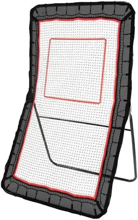 Photo 1 of Volleyball Rebounder Net - 4x7ft with 5 Adjustable Angle for Throwing and Pitching Practice,Baseball, Softball and Lacrosse Including a Pair of Wrist Guards