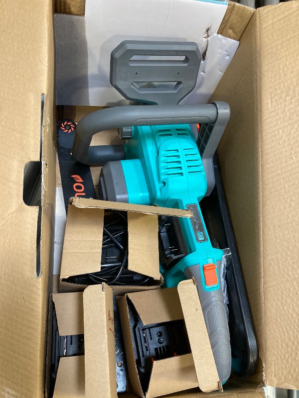 Photo 1 of 16-Inch Electric Chainsaw Cordless, Battery Powered Chainsaw with Brushless Motor, 2 * 20V DC 4Ah Batteries and Charger, Automatic Chain Refueling for Wood Cutting And Tree Trimming