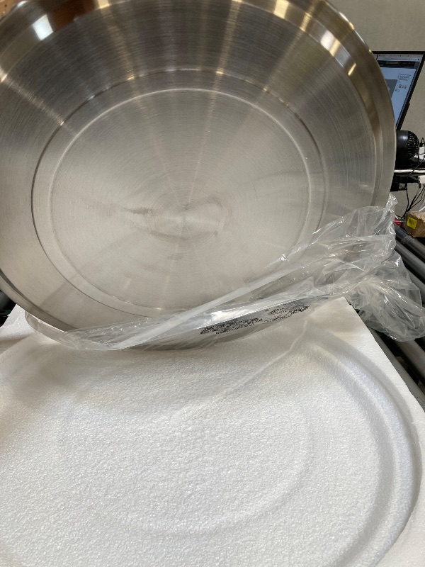 Photo 1 of 27" Large Round Metal Tray 