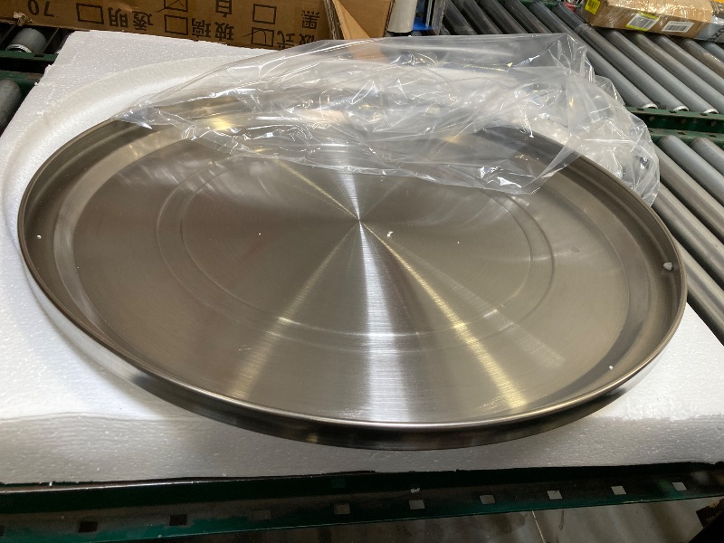 Photo 1 of 27" Large Round Metal Tray 