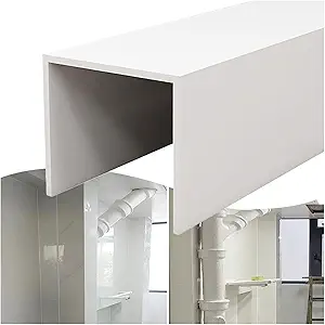 Photo 1 of U Shape  Cover, Weatherproofing Pipe Coverings Enclosure Indoor Outdoor Concealer for Bathroom, Kitchen, Ducting, and Venting Pipes Pipework Hidding Concealer(L 100cm/39.4in - W 10cm)