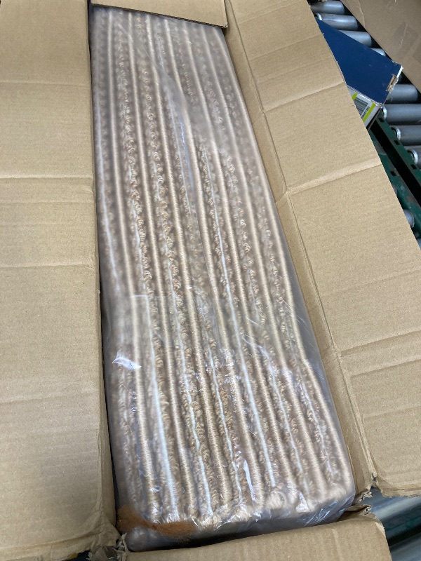Photo 1 of Bullnose Carpet Stair Treads, Non Slip Stair Treads for Wooden Steps Indoor, Stair Runner, Soft Stair Rugs, Edging Stair Protectors, Washable, 29.5"x9.5"x1.5" 14pcs, Beige

