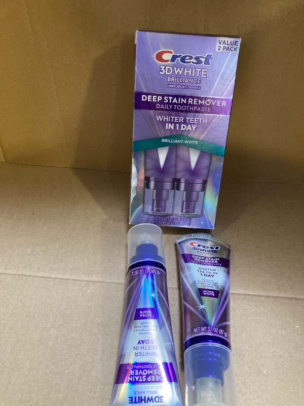 Photo 1 of Crest 3DWhite Brilliance Deep Stain Remover Brilliant White Toothpaste - 3.1oz/2pk