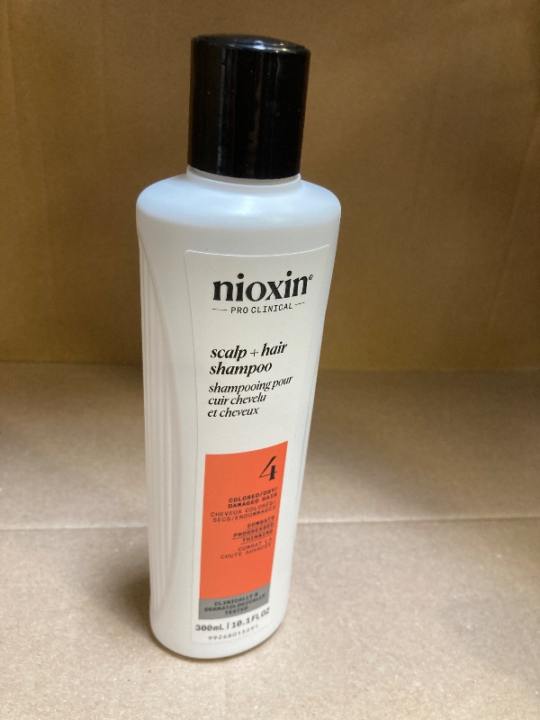 Photo 1 of Nioxin System 4 Scalp + Hair Shampoo | For Colored or Damaged Hair with Progressed Thinning | With Niacinamide and Biotin | 10 Fl oz.