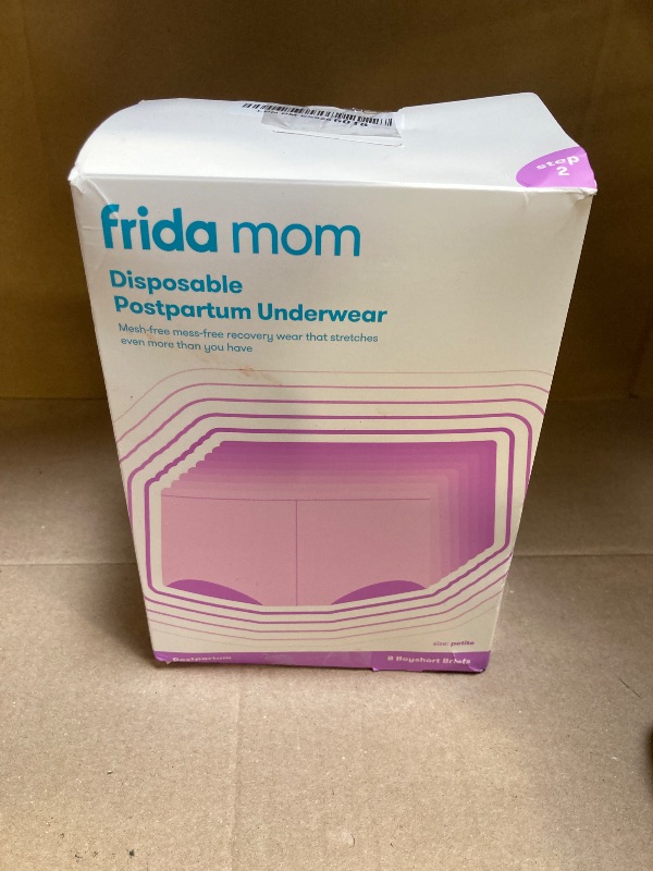 Photo 1 of Frida Mom Women's Postpartum Underwear, Disposable Boyshort Underwear, Seamless with Stretchy Support, Postpartum Essentials, Size Petite (Waist 23"-34" Stretched), 8 Count Feminine Care, Grey