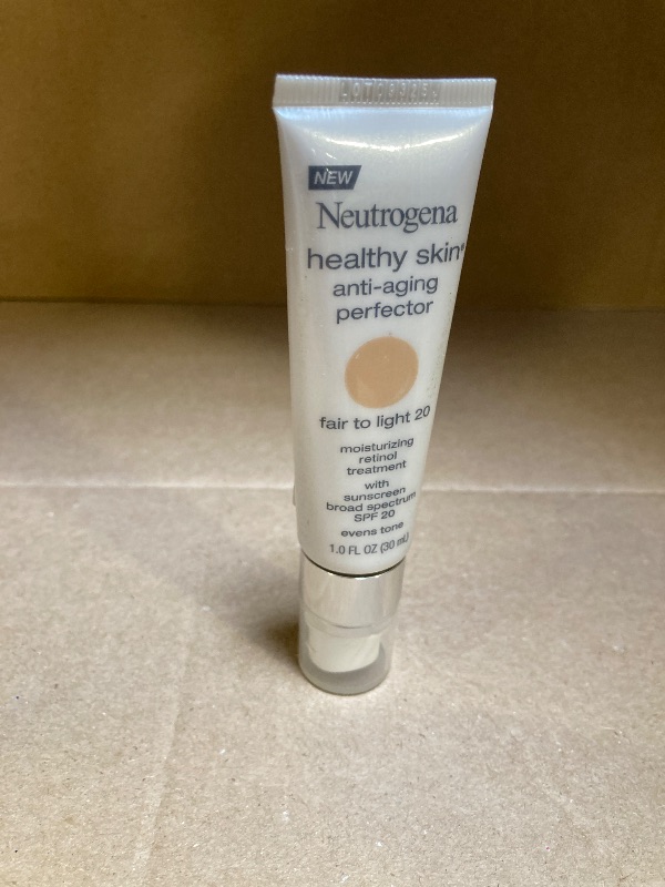 Photo 1 of Neutrogena Retinol Treatment and Tinted Facial Moisturizer, Healthy Skin Anti-Aging Perfector with Broad Spectrum SPF 20 Sunscreen with Titanium Dioxide, 20 Fair to Light, 1 fl. oz