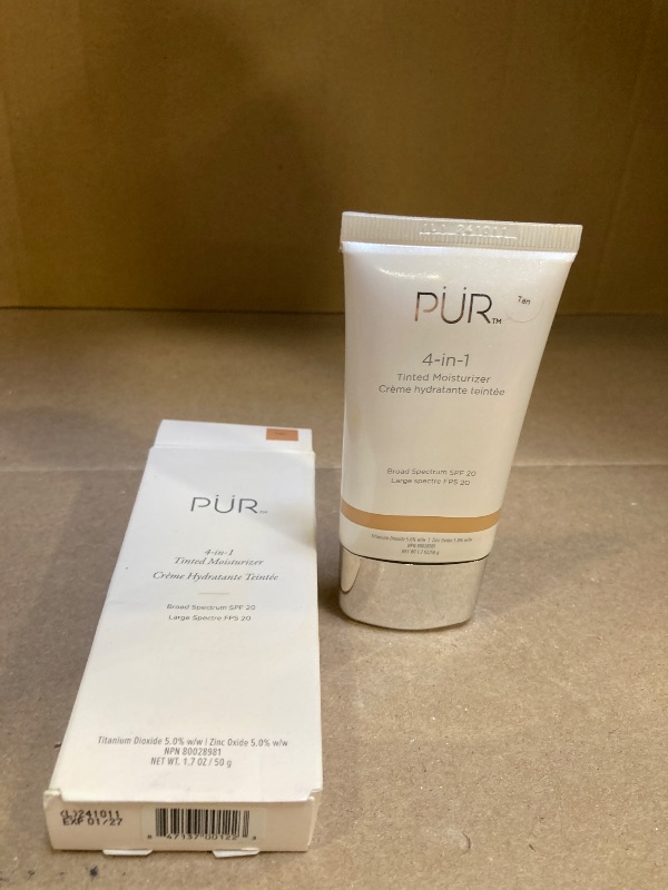 Photo 1 of PUR Beauty 4-in-1 Tinted Moisturizer with SPF 20 - Hydrating Skin Tint Face Moisturizer, Primer & Foundation with Shea Butter, Aloe Vera & Vitamin B3 - Vegan Friendly, Paraben Free (Tan)