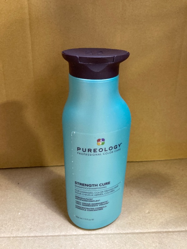 Photo 1 of Pureology Strength Cure Shampoo - For Damaged or Color Treated Hair, Strengthens & Prevents Breakage, Seals Split Ends, Vegan & Sulfate-Free, 9 Fl Oz