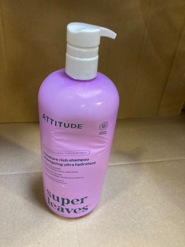 Photo 1 of ATTITUDE Moisture Rich Hair Shampoo, EWG Verified, For Dry and Damaged Hair, Naturally Derived Ingredients, Vegan and Plant Based, Quinoa and Jojoba, 32 Fl Oz