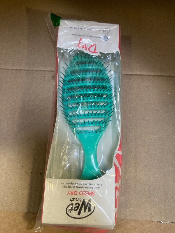 Photo 1 of Wet Brush Speed Dry Hair Brush, Amazon Exclusive Aqua, Vented Design & Soft HeatFlex Bristles, Blow Dry Safe, Ergonomic Handle Manages Tangles & Uncontrollable Strands, Pain-Free Hair Accessories
