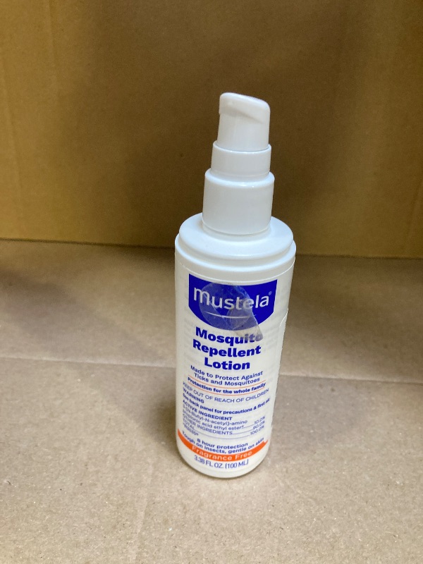 Photo 1 of Mustela - Family-Safe Bug Spray – Kid-Friendly Mosquito & Tick Repellent Lotion, Fragrance-Free, Non-Greasy, Gentle on Skin, 8-Hour Protection – TSA-Approved - 3.38 Fl Oz