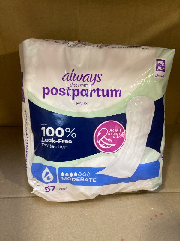 Photo 1 of Always Discreet Postpartum Incontinence Pads, Moderate Absorbency