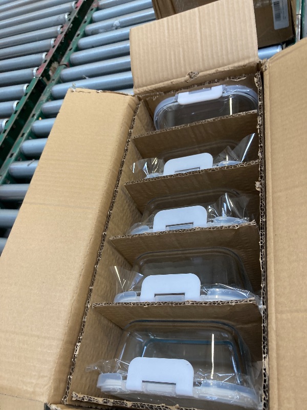 Photo 1 of [5-Pack,36 Oz]Glass Meal Prep Containers 2 Compartments Portion Control with Upgraded Snap Locking Lids Glass Food Storage Containers, Microwave, Oven, Freezer and Dishwasher (4.5 Cups, White)