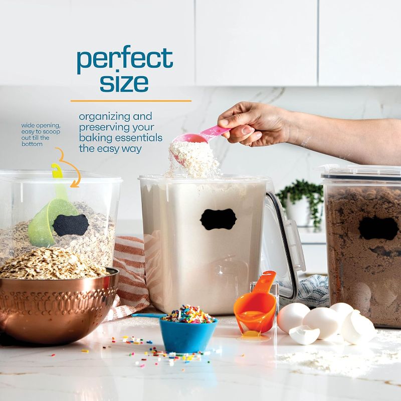 Photo 1 of 2 PACK- MISSING LIDS! Flour Sugar Storage Containers (5.3L/4pk) Great Rice Canisters Sets For The Kitchen pantry, Large Food Storage Containers
