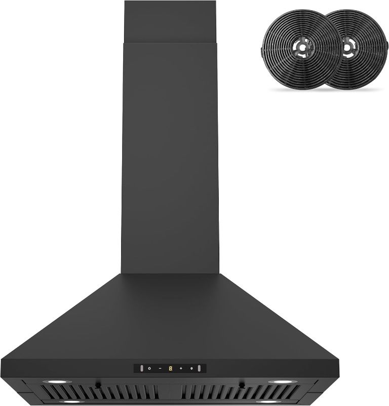 Photo 1 of FIREGAS Island Mount Range Hood 30 Inch, 700 CFM Ducted/Ductless Convertiable Kitchen Hood, Pyramid Style Ceiling Mount Range Hood with Gesture Sensing & Touch Control,Permanent Filters, LED Lights
