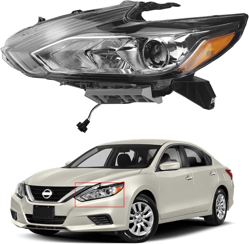 Photo 1 of Halogen Headlight Chrome Housing Headlamp Left Driver Side For 2016 2017 2018 Nissan Altima NI2502247
