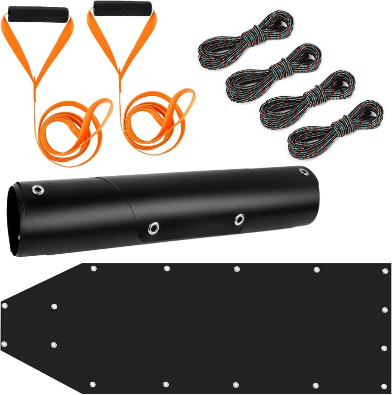 Photo 1 of UQM 2 Set Deer Drag Sleds, Portable Deer Sled Game Hauler with 2 Pcs Heavy Duty Deer Drag Strap Ropes 4 Long Ropes, Dragging Sled for Deer Duck Hunting, Ice Fishing, Fire Wood, black
