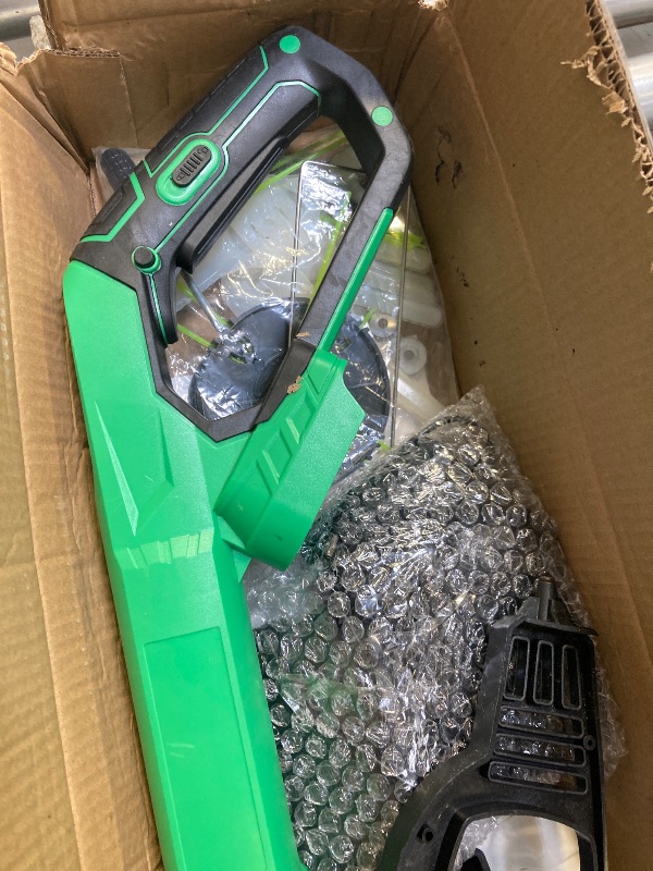 Photo 1 of Cordless  Wacker Eater Battery Powered, 21V Lightweight Electric Weed Trimmer with 2 Battery Operated & Charger& Wheels & Shears, No-String Grass Trimmer/Brush Cutter/Lawn Edger for Yard Garden