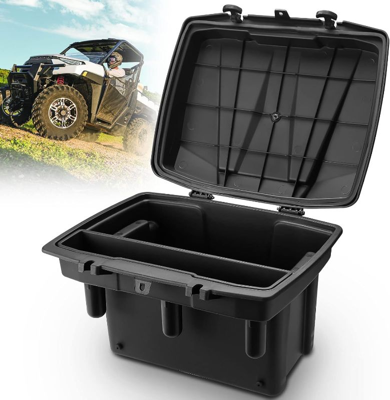 Photo 1 of KEMIMOTO 21L/5.5Gal UTV Bed Storage Box w/Top Tool Tray Compatible with Polaris Ranger 1000 900 570 500/ Ranger XP/General 1000 2013-2023 2024 Rear Cargo Box
