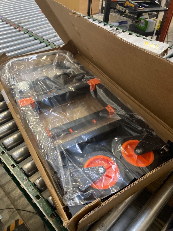 Photo 1 of Upgraded 3 in 1 Folding Hand Truck, 600lbs Capacity, Heavy Duty Convertible Dolly with Retractable Handle and 4 Rubber Wheels, Collapsible Cart for Moving Home, Office, Warehouse?Orange?
