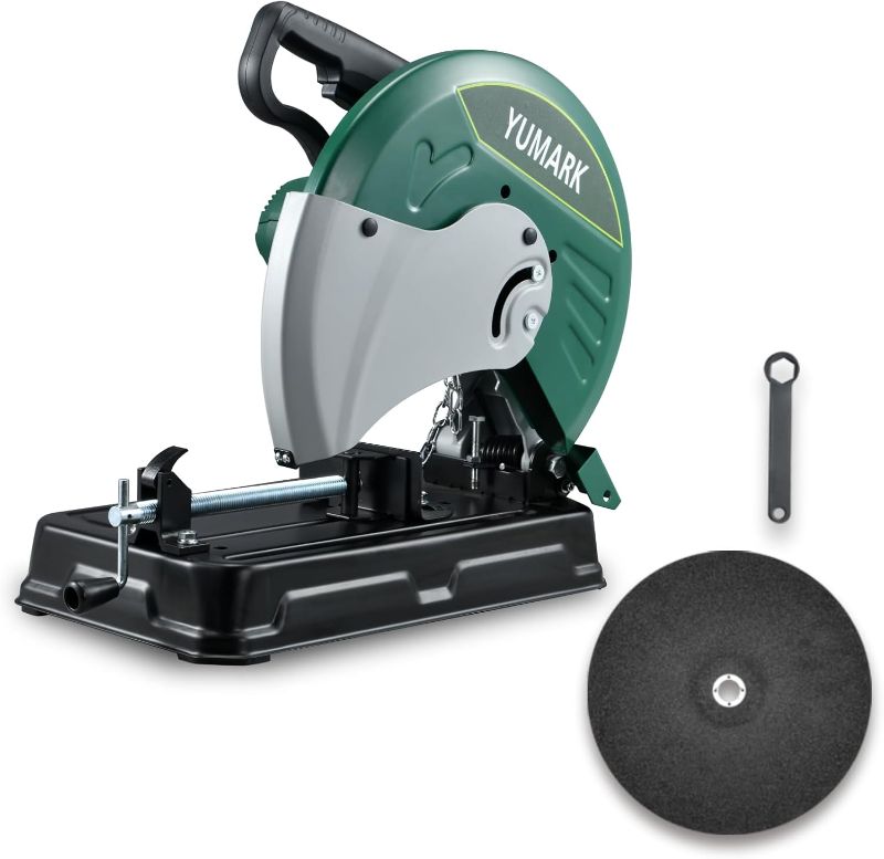 Photo 1 of Abrasive Chop Saw, 2400W 3800RPM Steel Cutting Machine, 45° Adjustable Angle Metal Cutting Saw with 14in Blade for Cutting Rebar, Angle Steel, Hollow Pipe
