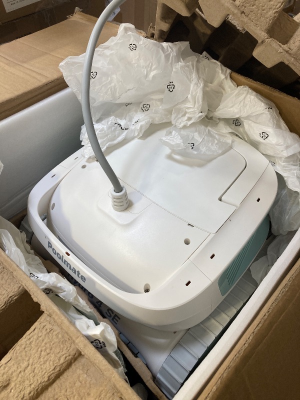 Photo 1 of Poolmate Hydro 4 SE Robotic Pool Cleaner, S-Shaped Path/Auto Wall/Waterline Cleaning, 40FT Long Cable/4 Cleaning Modes, 4.1L Large Filter Basket Pool Vacuum Ideal for Inground/Above Pools
