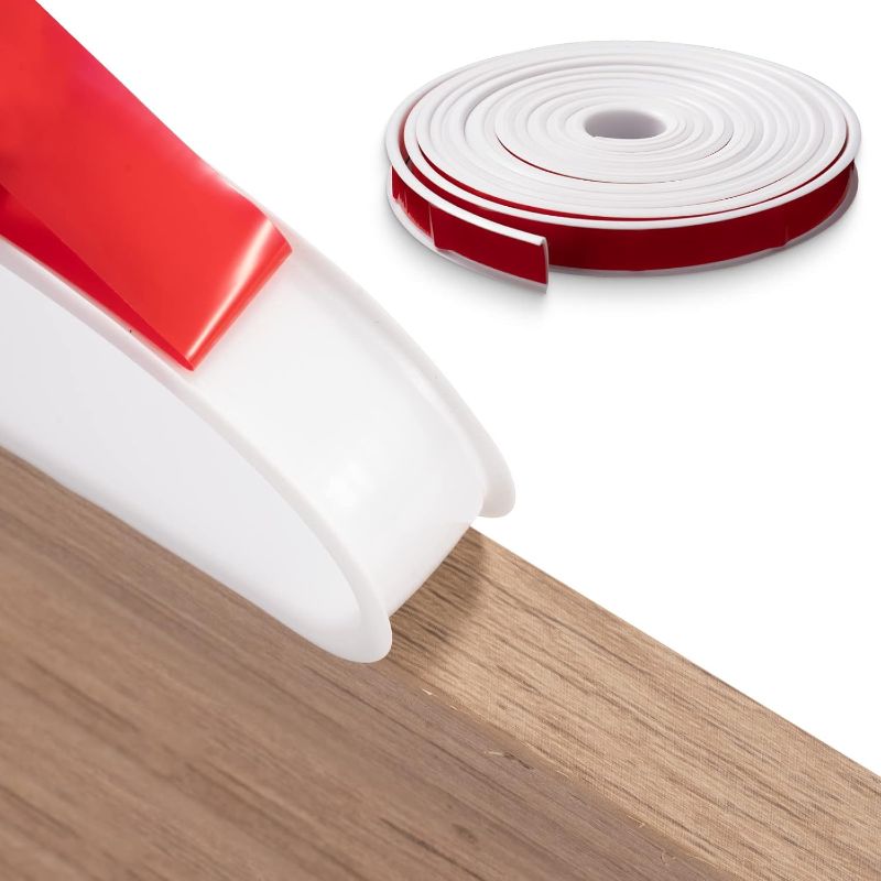 Photo 1 of U-Shape Edge Banding, 16.4ft TPE Self Adhesive Veneer Edging Trim Flexible Corner Edge Protector, Furniture Edge Strip for Countertop Table Cabinet Shelve Restoration (18mm, White)
