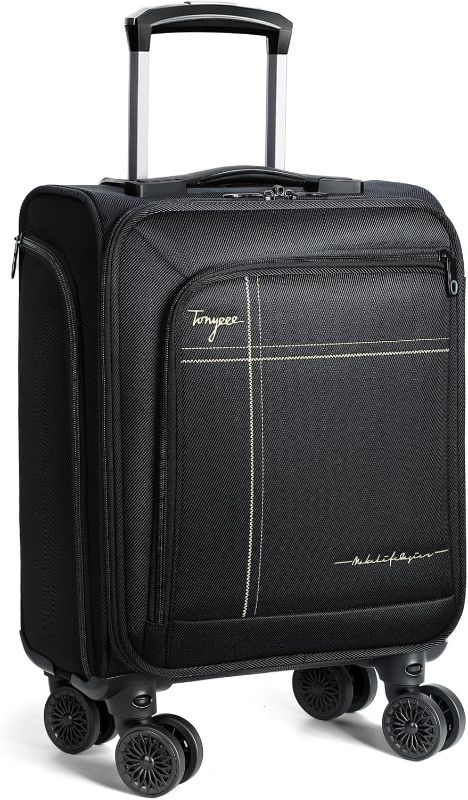 Photo 1 of Softside Carry on Luggage Airline Approved, 17 Inch Underseat Carry-on Luggage with Removable Spinner Wheels, Small Personal Item Suitcase for Travel Business (Black, 17 inch_Underseat)
