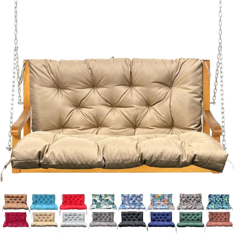 Photo 1 of  Porch Swing Cushions, Memory Foam Swing Cushion for Outdoor Furniture, Patio 2-3 Seater Cushion Replacement 