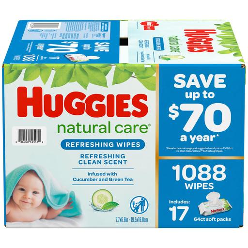 Photo 1 of Huggies Natural Care Baby Wipe Refill Refreshing Clean (1 088 Count)
