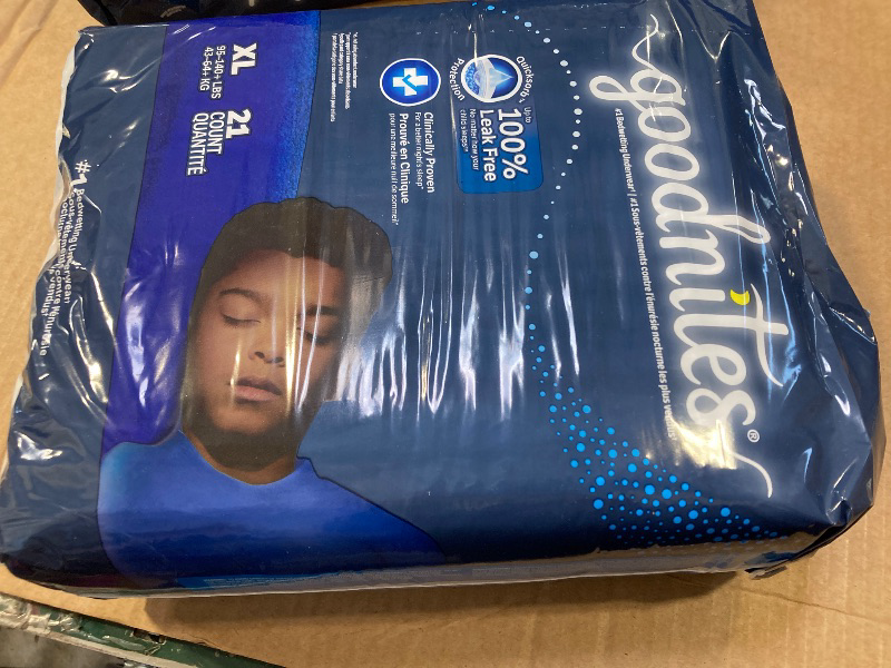 Photo 1 of Goodnites Bedwetting Underwear for Boys, XL (95-120+ lbs), 21 Count   
