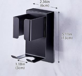 Photo 1 of 1pc only Hair Straightener Holder Wall Mounted Blow Dryer Holder, Stainless Steel Blow Dryer and Curling Iron Holder, Black Hair Dryer and Straightener Holder, Bathroom Hair Tools Organizer and Storage	