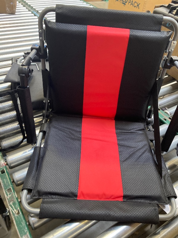 Photo 1 of Alpha Camper Set of 2 Folding Portable Stadium Seat Chair for Bleachers with Arm Rest, Black Red
